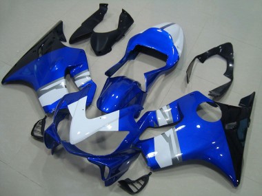 Carénages Moto Honda CBR600 F4i 2001-2003 - Blanc Bleu Noir Brillant