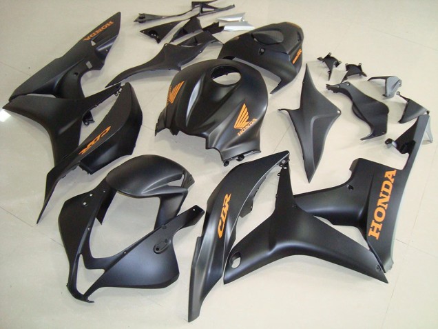Carénages Moto Honda CBR600RR 2007-2008 - Noir Mat Or Décalque