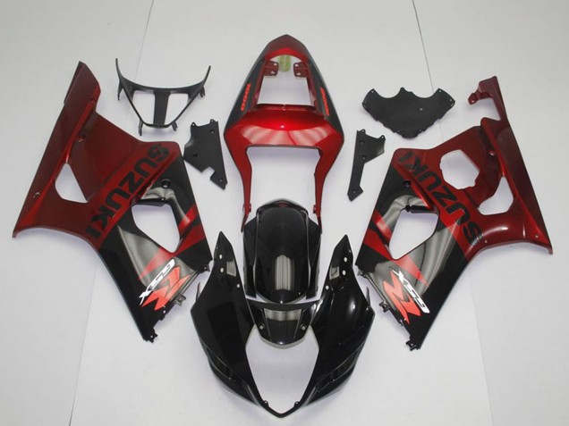 Carénage Moto Suzuki GSXR 1000 2003-2004 - Rouge Noir Brillant