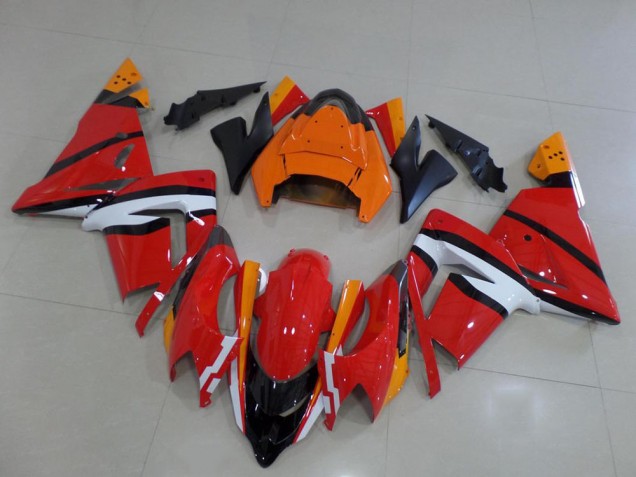 Carénages Moto Kawasaki ZX10R 2004-2005 - Orange Noir Blanc