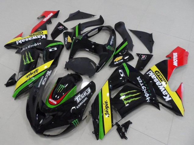 Carénages Moto Kawasaki ZX10R 2006-2007 - Noir Brillant Rouge Jaune Vert Monstre