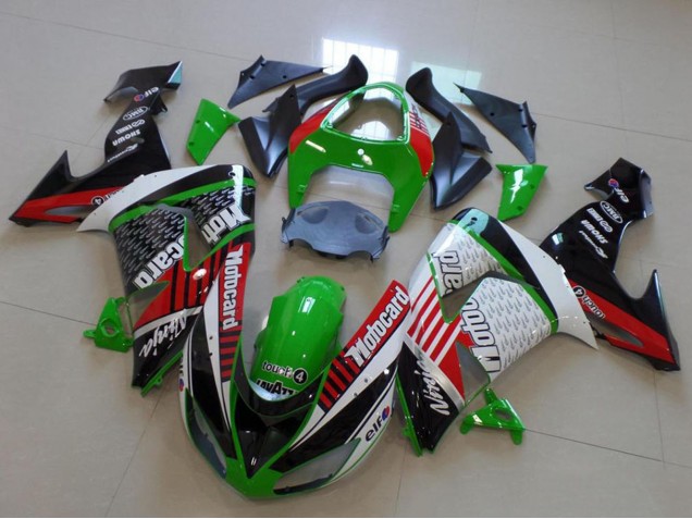 Carénages Moto Kawasaki ZX10R 2006-2007 - Vert Rouge Blanc Noir Motorad