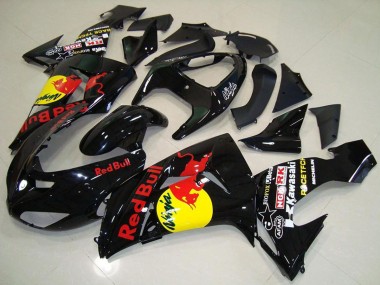 Carénages Moto Kawasaki ZX10R 2006-2007 - Noir Brillant Jaune Red Bull