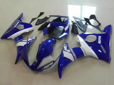 Carénages Moto Yamaha YZF R6 2003-2004 - Bleu Blanc Argent