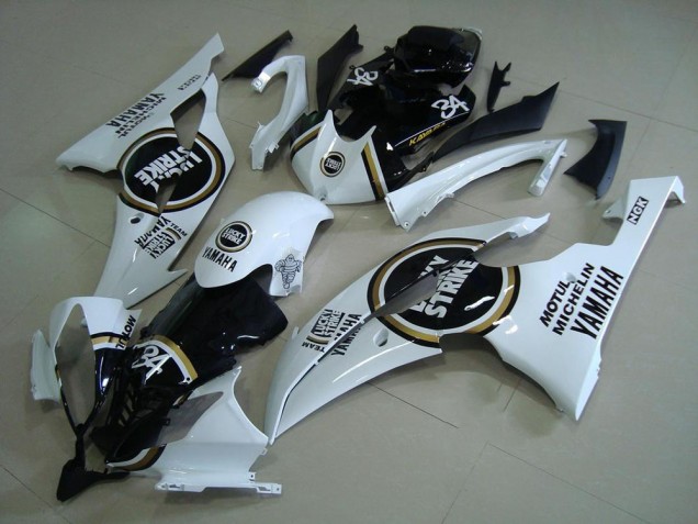 Carénages Moto Yamaha YZF R6 2008-2016 - Blanc Noir Brillant Lucky Strike Motul Michelin 34