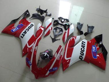 Carénages Moto Ducati 1199 2011-2014 - Blanc Rouge Tim