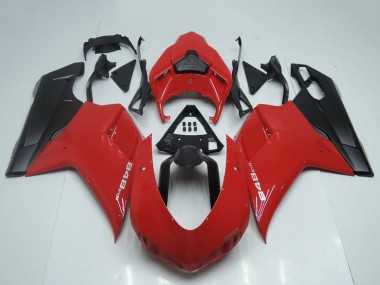 Carénages Moto Ducati 848 2007-2014 - Rouge Noir Mat OEM Style