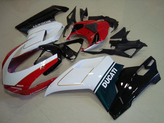 Carénage Moto Ducati 1098 2007-2014 - Blanc Rouge Noir Brillant