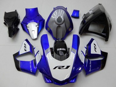 Carénages Moto Yamaha YZF R1 2015-2019 - Blanc Bleu Noir Brillant