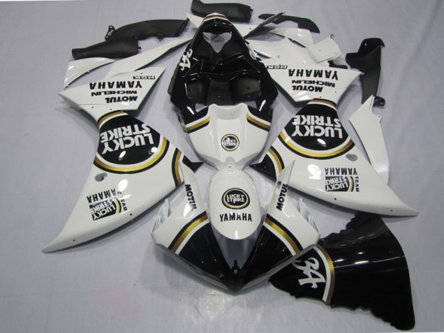 Carénages Moto Yamaha YZF R1 2009-2011 - Blanc Noir Lucky Strike