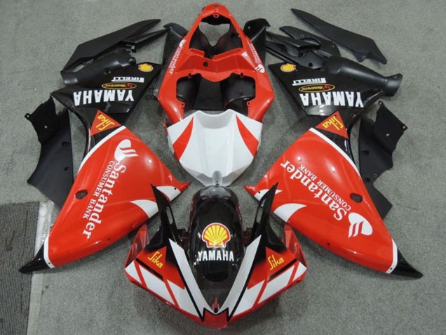 Carénages Moto Yamaha YZF R1 2009-2011 - Rouge Blanc Noir Santander Rouge