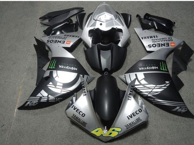 Carénages Moto Yamaha YZF R1 2009-2011 - Argent Noir Mat Vert Monstre Iveco Yamalube ENEOS Semakin Didepan