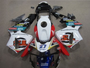 Carénages Moto Honda CBR600RR 2005-2006 - Blanc Rouge Bleu Noir Brillant Star Lee 27