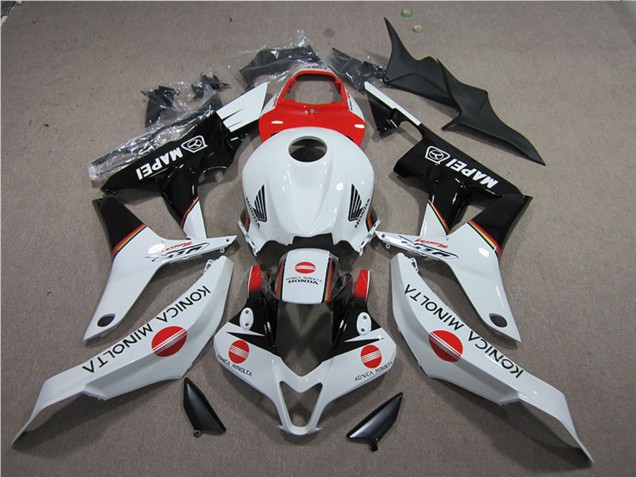 Carénages Moto Honda CBR600RR 2007-2008 - Blanc Rouge Noir Brillant Konica Minolta MAPEI