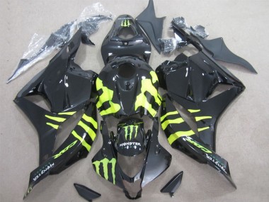 Carénages Moto Honda CBR600RR 2009-2012 - Noir Brillant Jaune Monstre