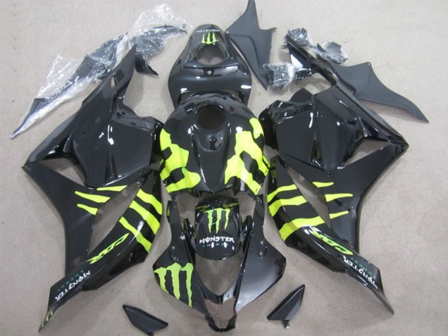 Carénages Moto Honda CBR600RR 2009-2012 - Noir Brillant Jaune Monstre
