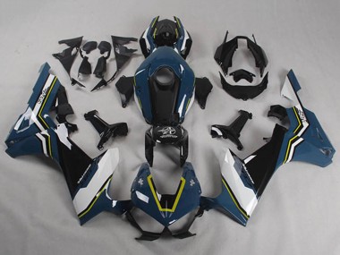 Carénages Moto Honda CBR1000RR 2017-2023 - Bleu Blanc Jaune Noir Brillant Shocker