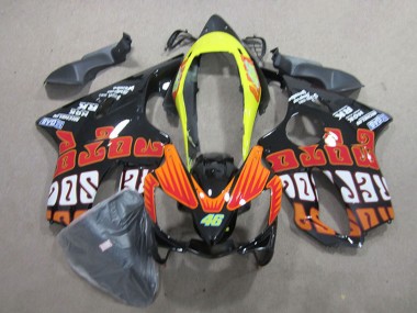 Carénages Moto Honda CBR600 F4i 2004-2007 - Jaune Orange Noir Brillant Rossi 46