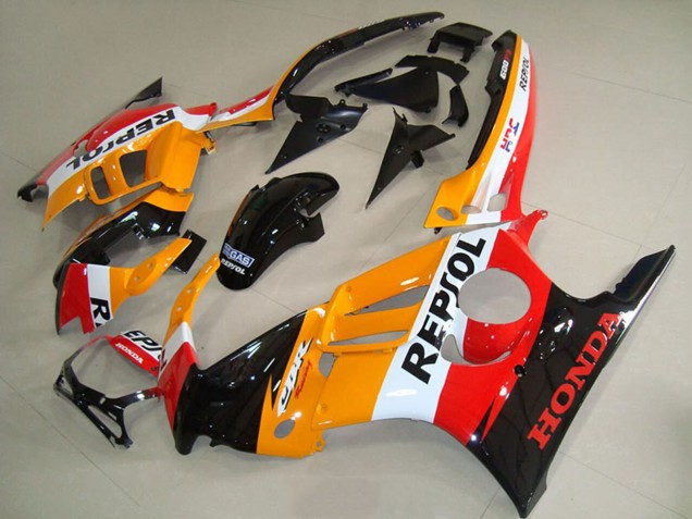 Carénages Moto Honda CBR600 F3 1995-1996 - Orange Blanc Noir Brillant Repsol