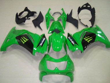 Carénages Moto Kawasaki ZX250R 2008-2012 - Vert Noir Monstre