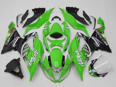 Carénages Moto Kawasaki ZX6R 2013-2018 - Vert Blanc Argent Noir Elf Touch4 Bridgestone 11