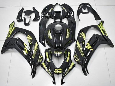 Carénages Moto Kawasaki ZX10R 2016-2020 - Noir Brillant Jaune Motul Courses Team Motocard