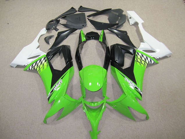 Kits Carénage Moto Kawasaki ZX10R 2008-2010 - Blanc Vert Noir