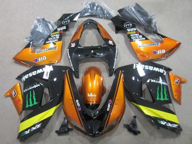Carénages Moto Kawasaki ZX10R 2006-2007 - Orange Jaune Noir Brillant Vert Monstre