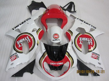 Carénages Moto Suzuki GSXR 600 2001-2003 - Blanc Rouge Lucky Strike