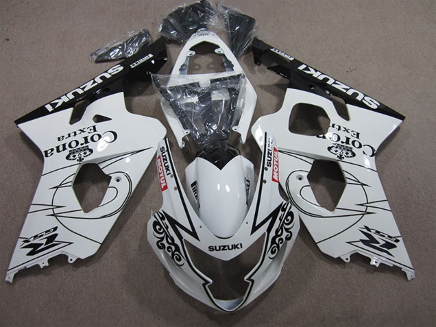 Carénages Moto Suzuki GSXR 600 2004-2005 - Blanc Noir Corona Extra Motul