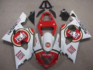 Carénages Moto Suzuki GSXR 600 2004-2005 - Blanc Rouge Lucky Strike Motul