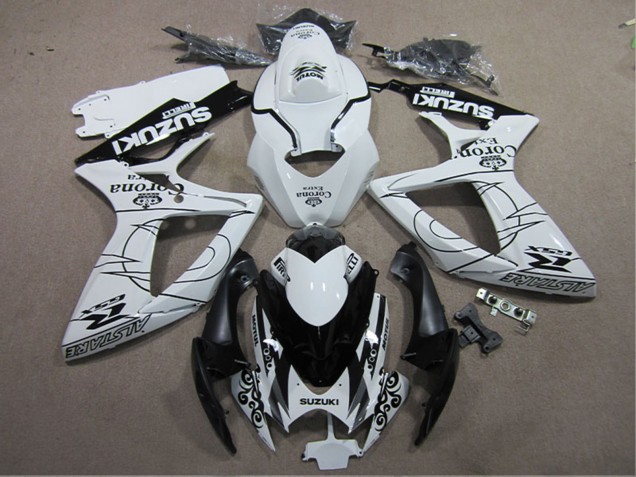 Carénages Moto Suzuki GSXR 600 2006-2007 - Blanc Noir Corona Extra