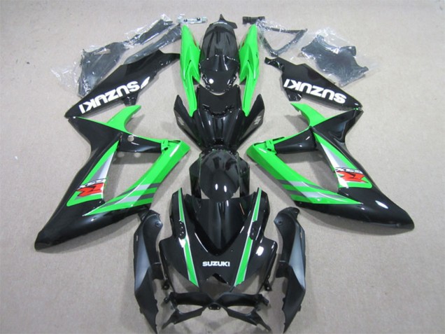 Carénages Moto Suzuki GSXR 600 2006-2007 - Vert Noir Brillant Rouge
