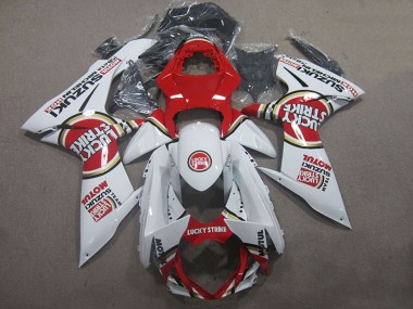 Carénages Moto Suzuki GSXR 600 2011-2024 - Blanc Rouge Motul Lucky Strike