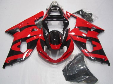 Carénages Moto Suzuki GSXR 750 2001-2003 - Rouge Noir Brillant