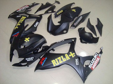 Carénages Moto Suzuki GSXR 750 2006-2007 - Noir Mat Jaune Rizla Motul