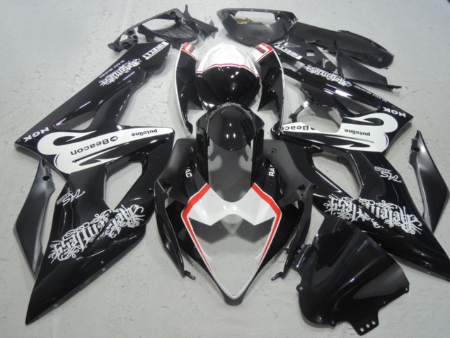 Carénages Moto Suzuki GSXR 1000 2005-2006 - Noir Brillant Blanc Rouge Balise