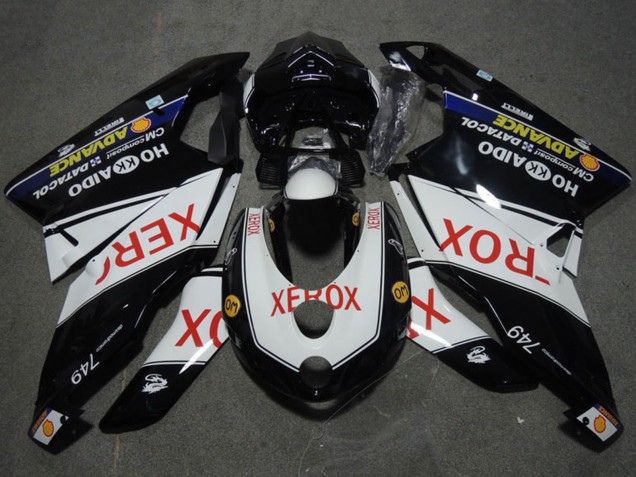 Carénages Moto Ducati 749 2005-2006 - Blanc Noir Brillant Rouge Xerox