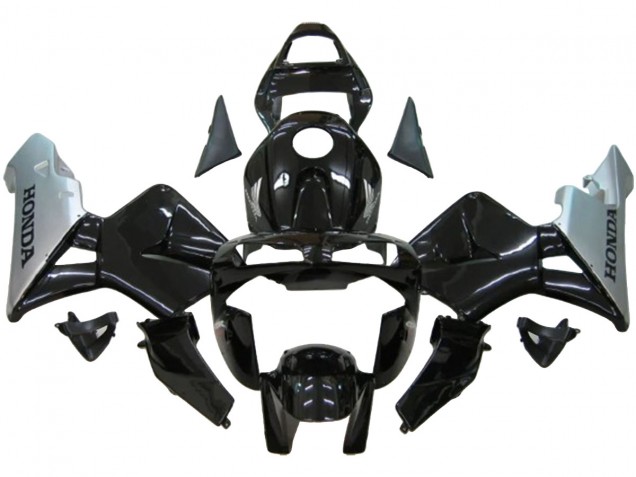 Carénage Moto Honda CBR600RR 2003-2004 - Argent Noir Brillant