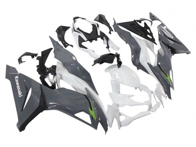 Carénages Moto Kawasaki ZX6R 2019-2022 - Blanc Gris Vert